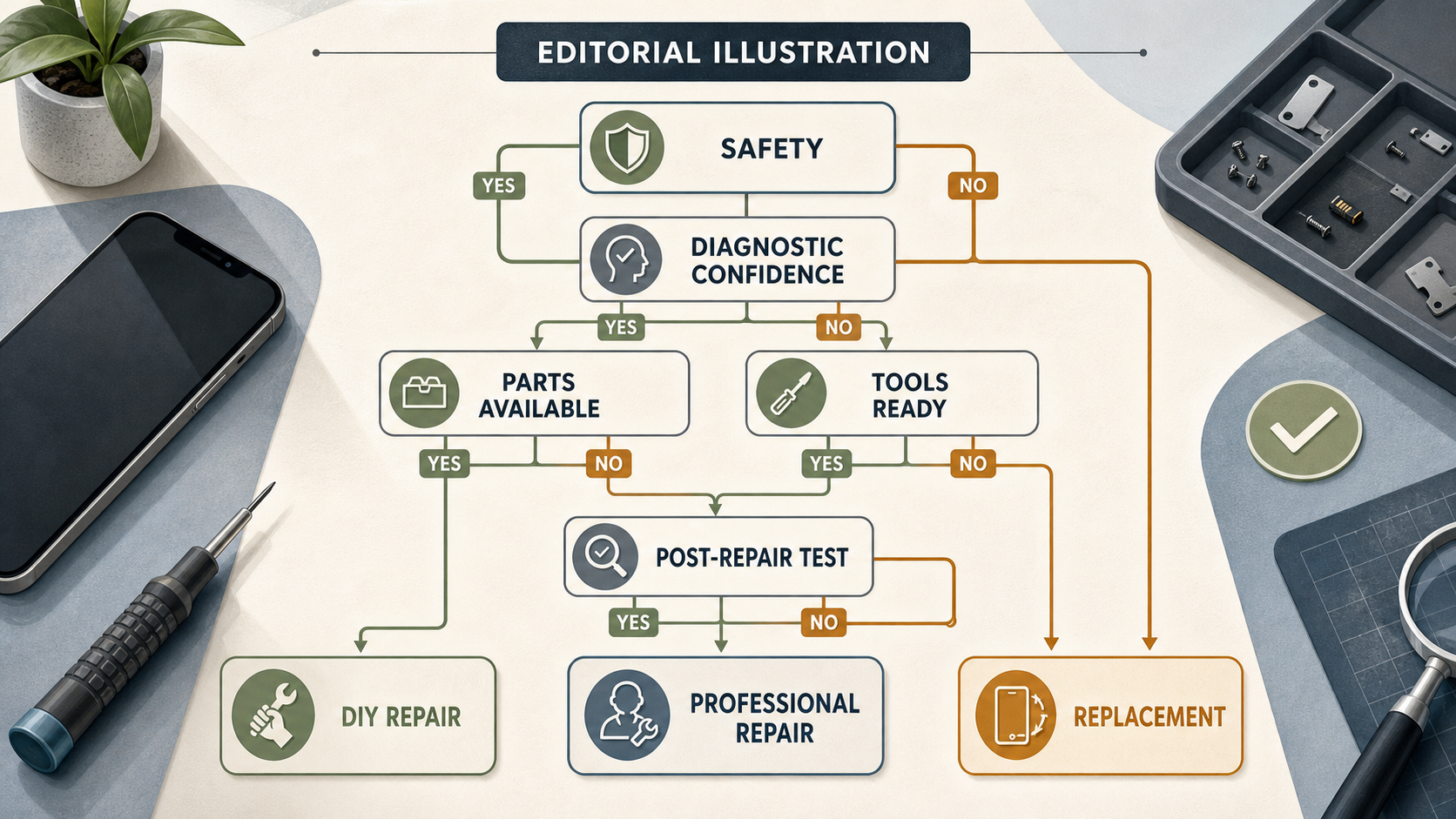 Editorial repair-route decision guide